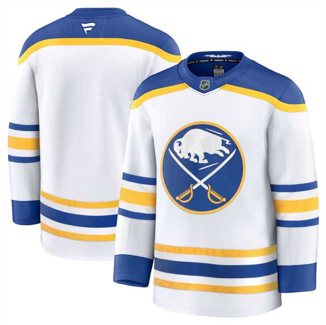 Mens Buffalo Sabres Blank White 2024-25 Away Stitched Hockey Jersey Dzhi